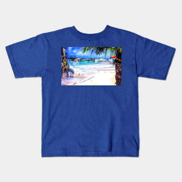 Tropical Beach Kids T-Shirt by jasminaseidl